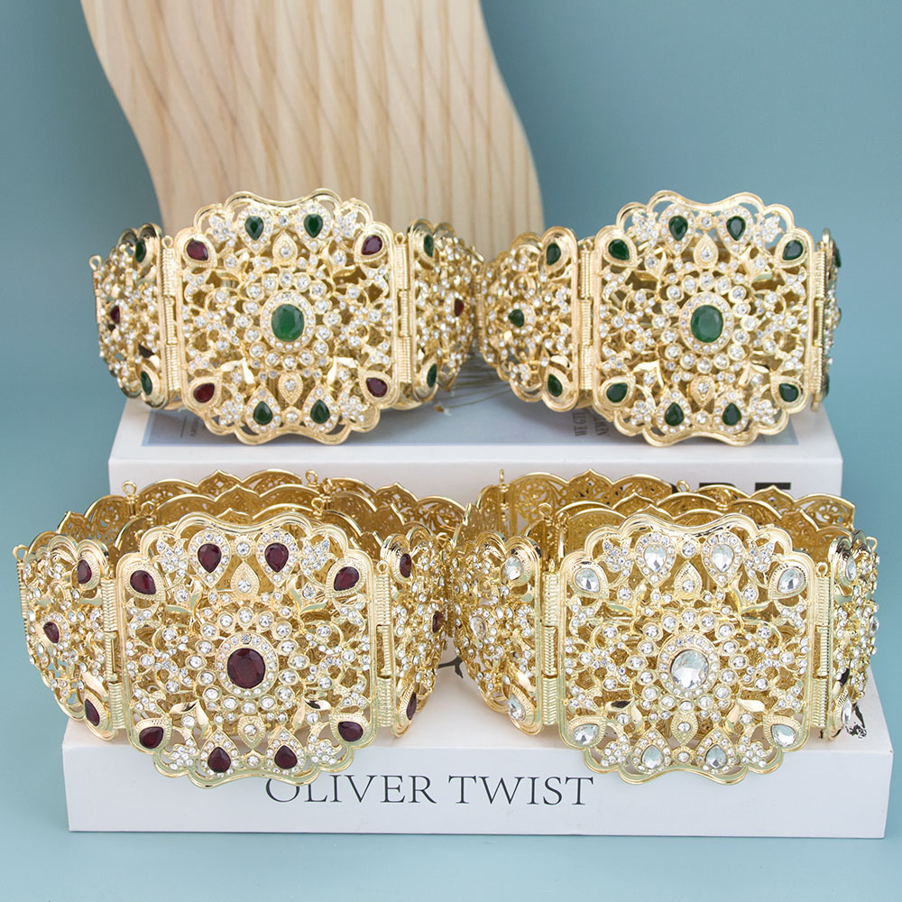 Ethnic Modern Fashion - Neovisson โมร็อกโกแฟชั่นสไตล์เข็มขัดสีทองคริสตัลปรับความยาว Caftan เข็มขัดอาหรับเจ้าสาวงานแต่งงานเครื่องประดับ