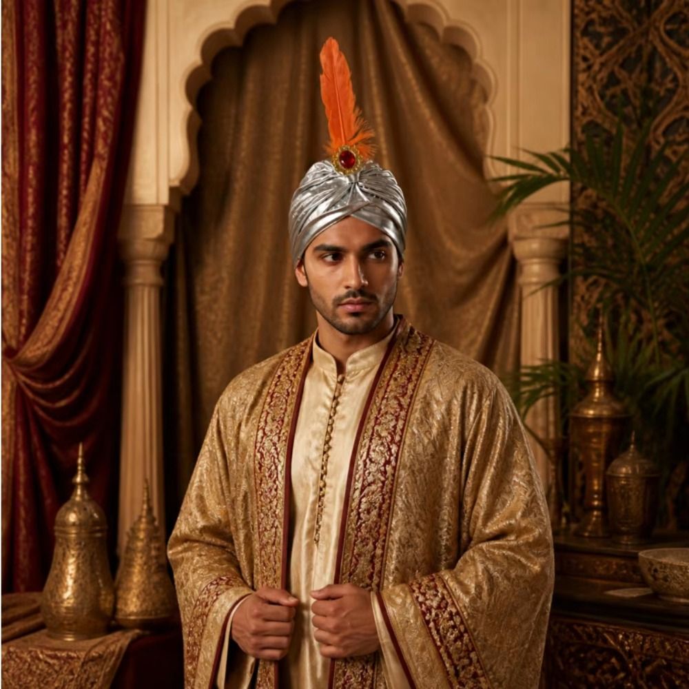 หมวกโพกหัวประดับขนนก หมวกอาหรั - Ethnic Fashion India บทวิจารณ์และราคา